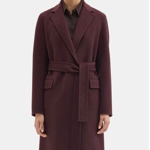 Theory  belted double face wrap coat